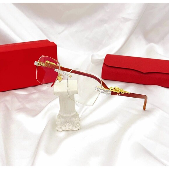 Clear Fashion Trend Sunglasses Rimless Luxury Sunglasses Driving Travel Glasses - Picture 2 of 9